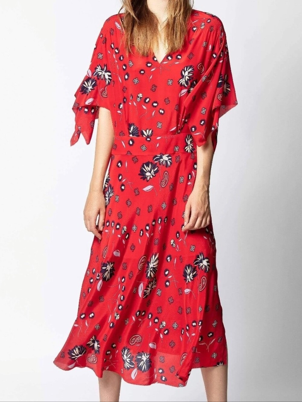 Zadig & Voltaire Rap Daisy Silk Midi Dress Size Small